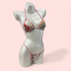 Floral Animal print competition prep posing suit